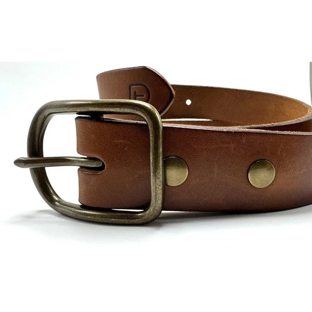 Tecovas Genuine Brown Leather Belt Western Classic 5 Hole Mens 32 Made in USA